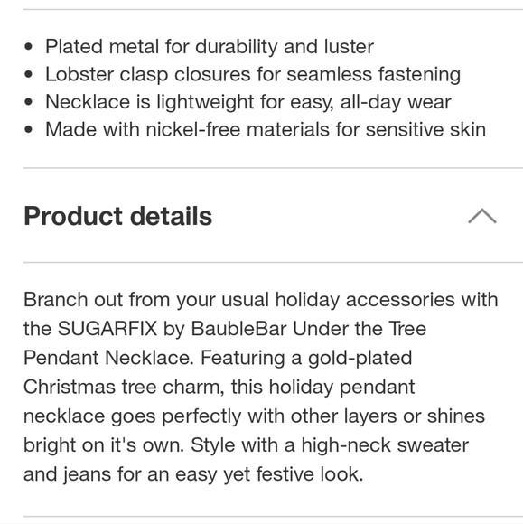 Sugarfix by Baublebar Under the Tree Pendant Necklace NWT - Picture 3 of 6